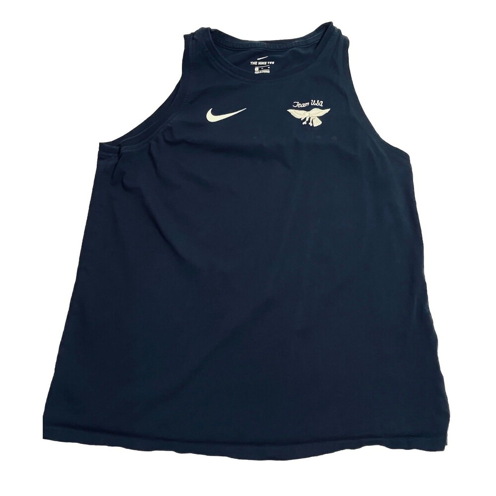 Nike Team USA Tank Top Women Medium  Eagle Graphic Print Blue